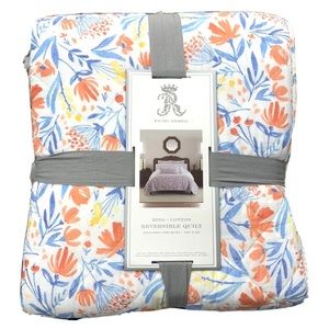 Rachel Ashwell King Reversible Cotton Quilt 106”x92” One Quilt